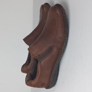 BORN Women's Kaylin Slip On Brown Leather Loafers